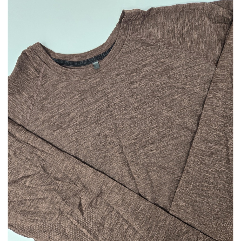 Alphalete Long‎ Sleeve Shirt Mens L Hero Burgundy Stretchy Shirt Fitness Casual
